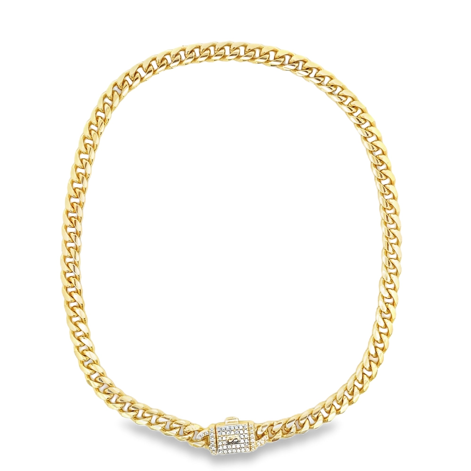 7mm Thick Curb Cuban Chain With CZ Clasp-0