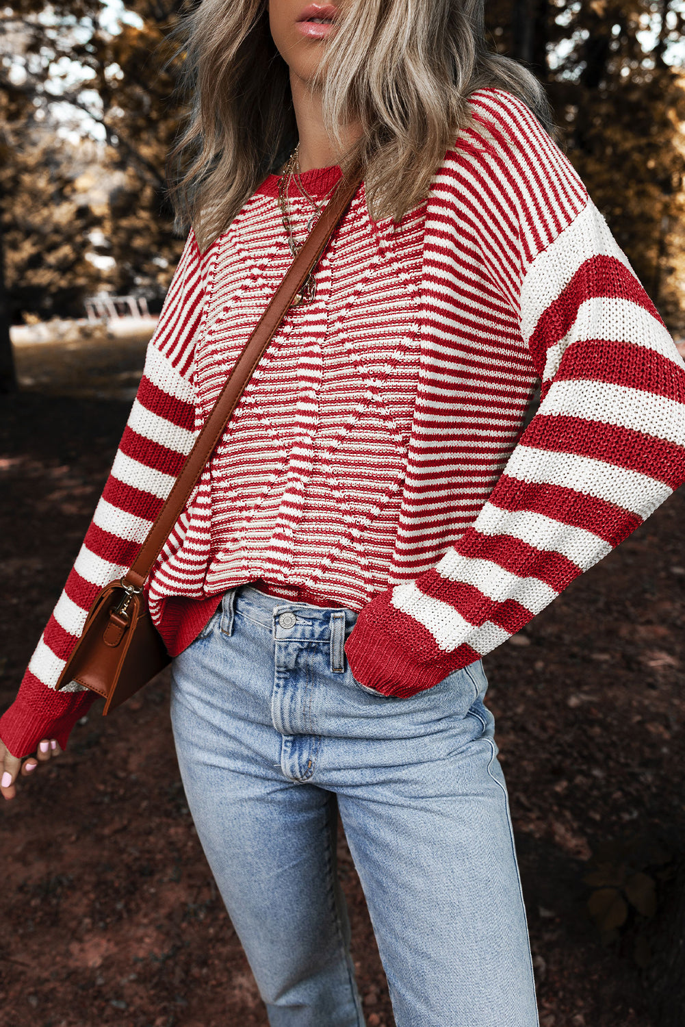 Emily Stripe Textured Sweater-2