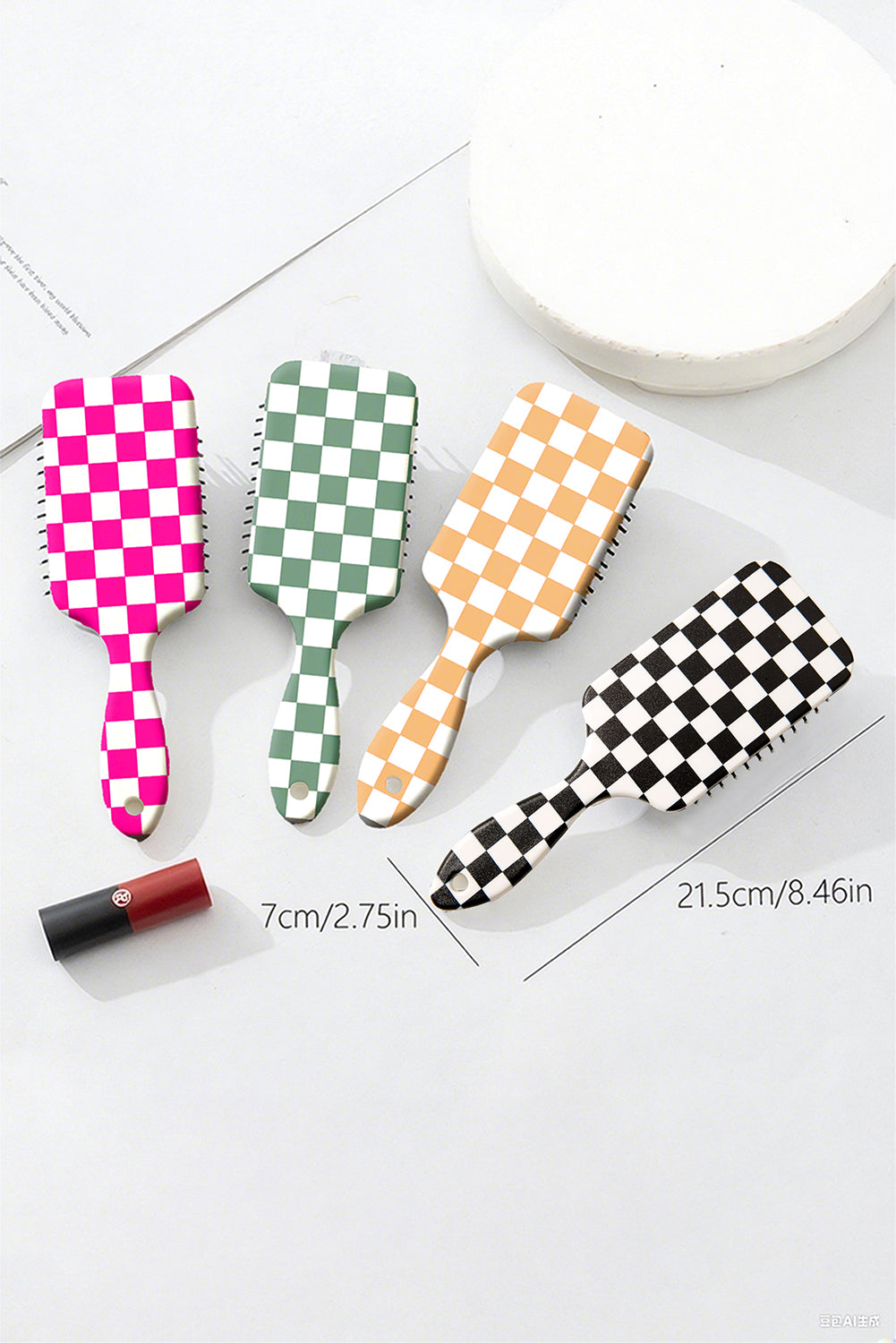 Black Checkered Pattern Air Cushion Comb
