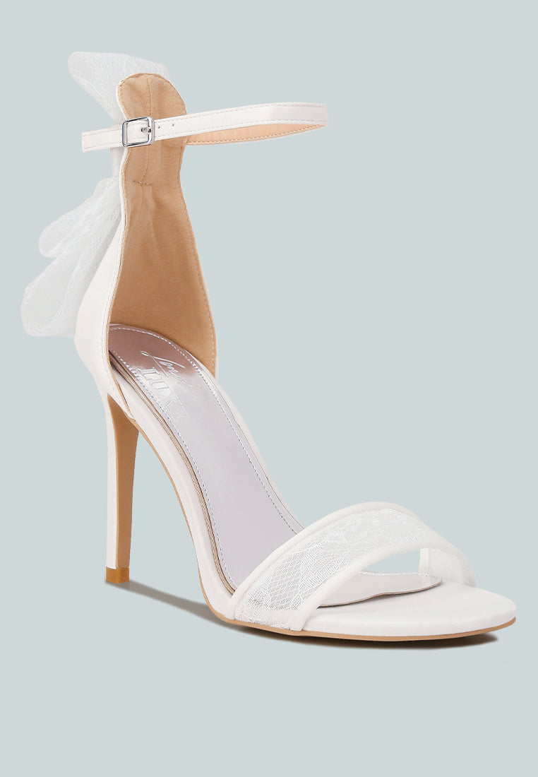 Delancy Bow Detail Lace Stiletto Sandals-1