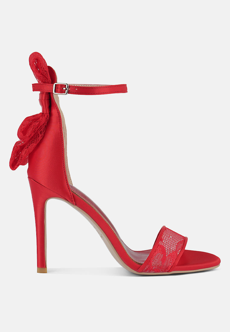 Delancy Bow Detail Lace Stiletto Sandals-5