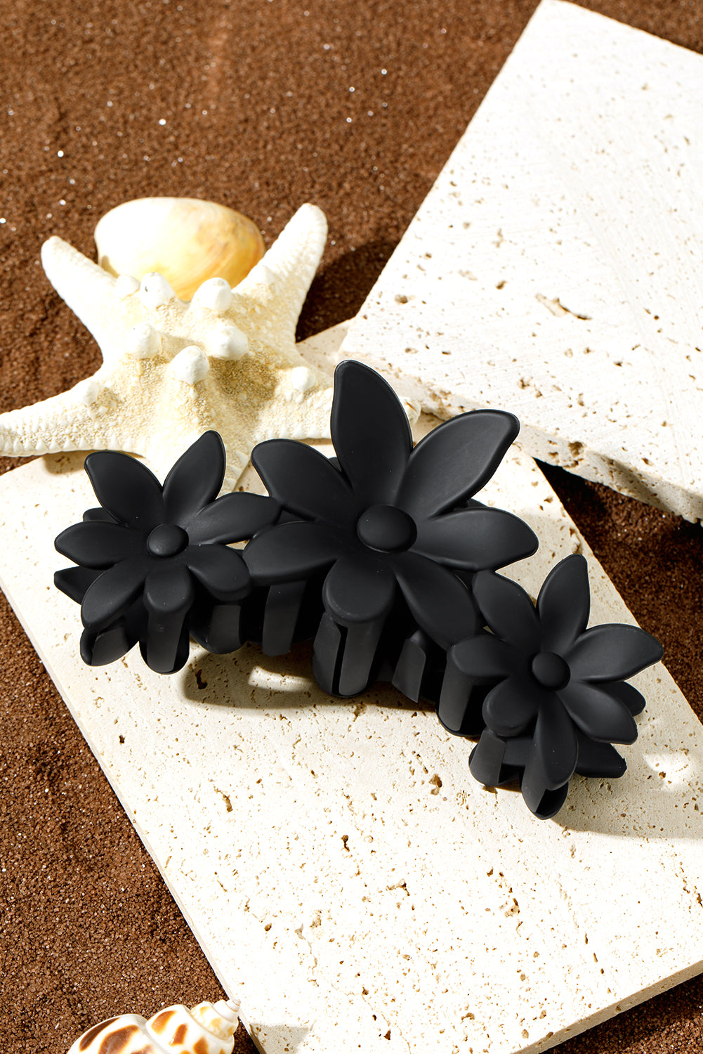 Black Flower Hair Claw Clip