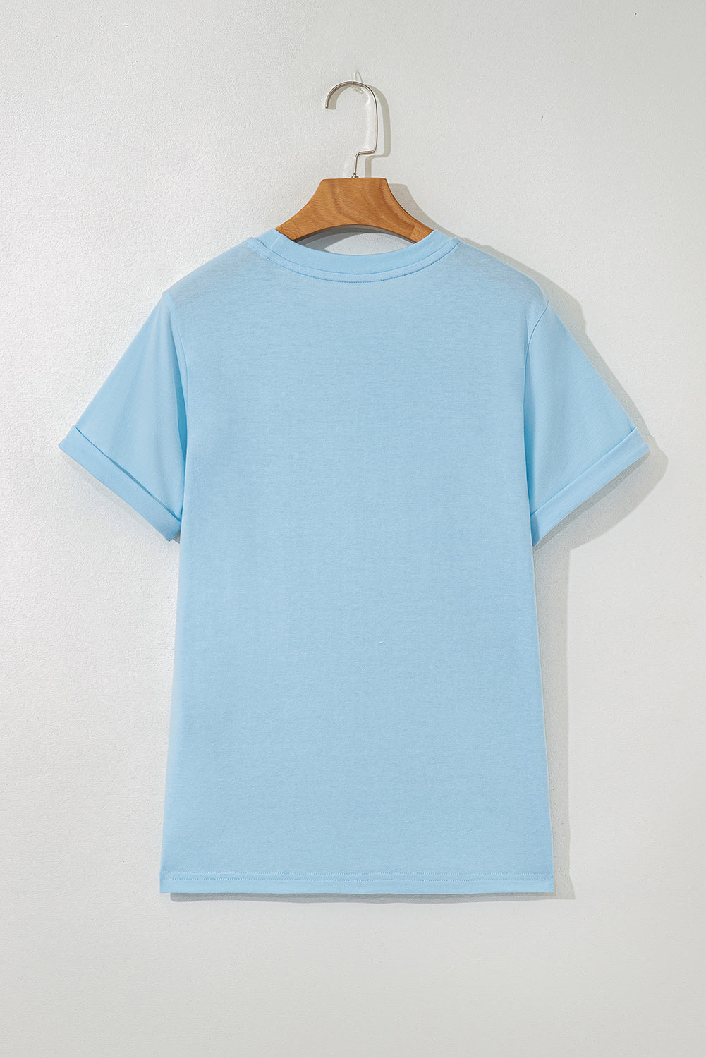 Light Blue Cheer Game Day Element Sequin Patched T Shirt
