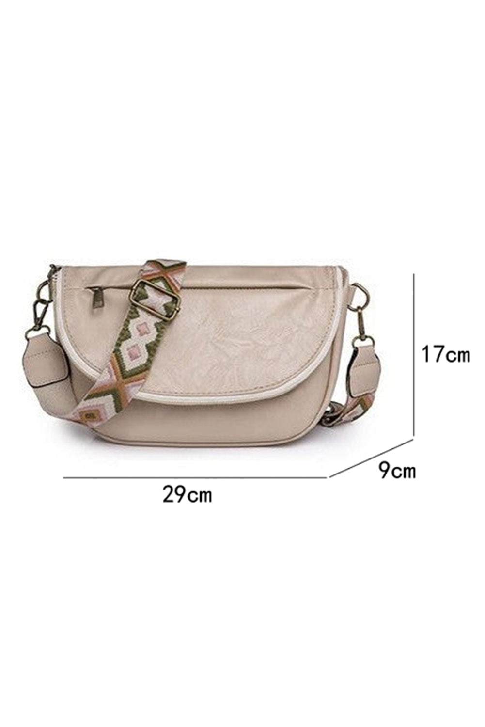 Dark Grey Wide Strap PU Leather Crossbody Bag