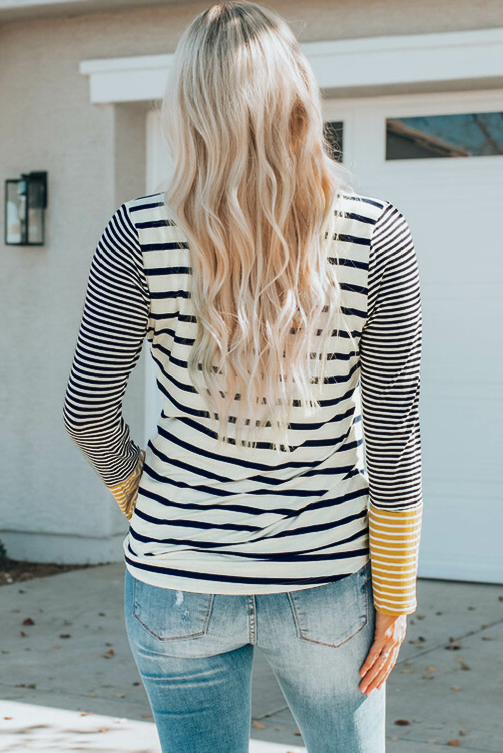 Annie Stripe Button Henley Top-2