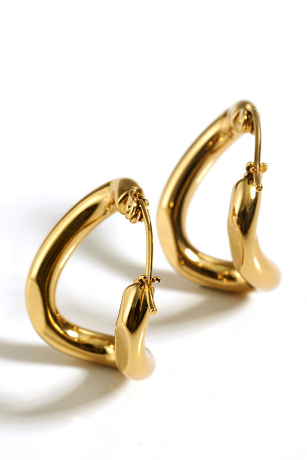 Gold Twisted Hoop Alloy Earrings