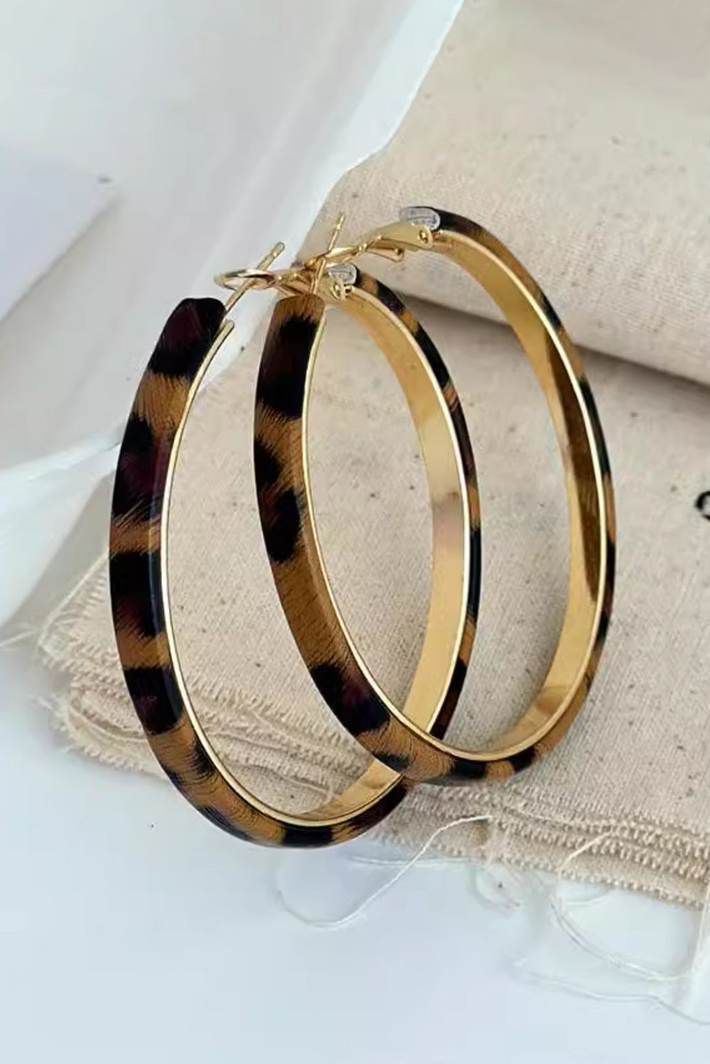 Thai Curry Leopard Print Hoop Earrings