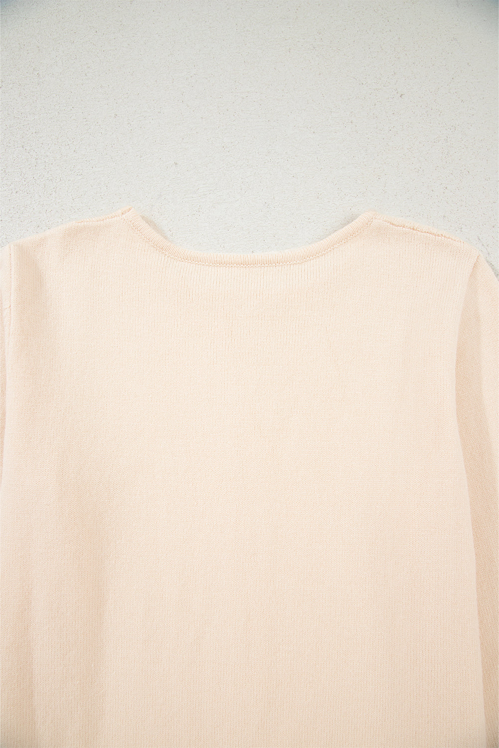 Beige Bohemian Floral Ruffle Hem Patchwork Knit Sweater