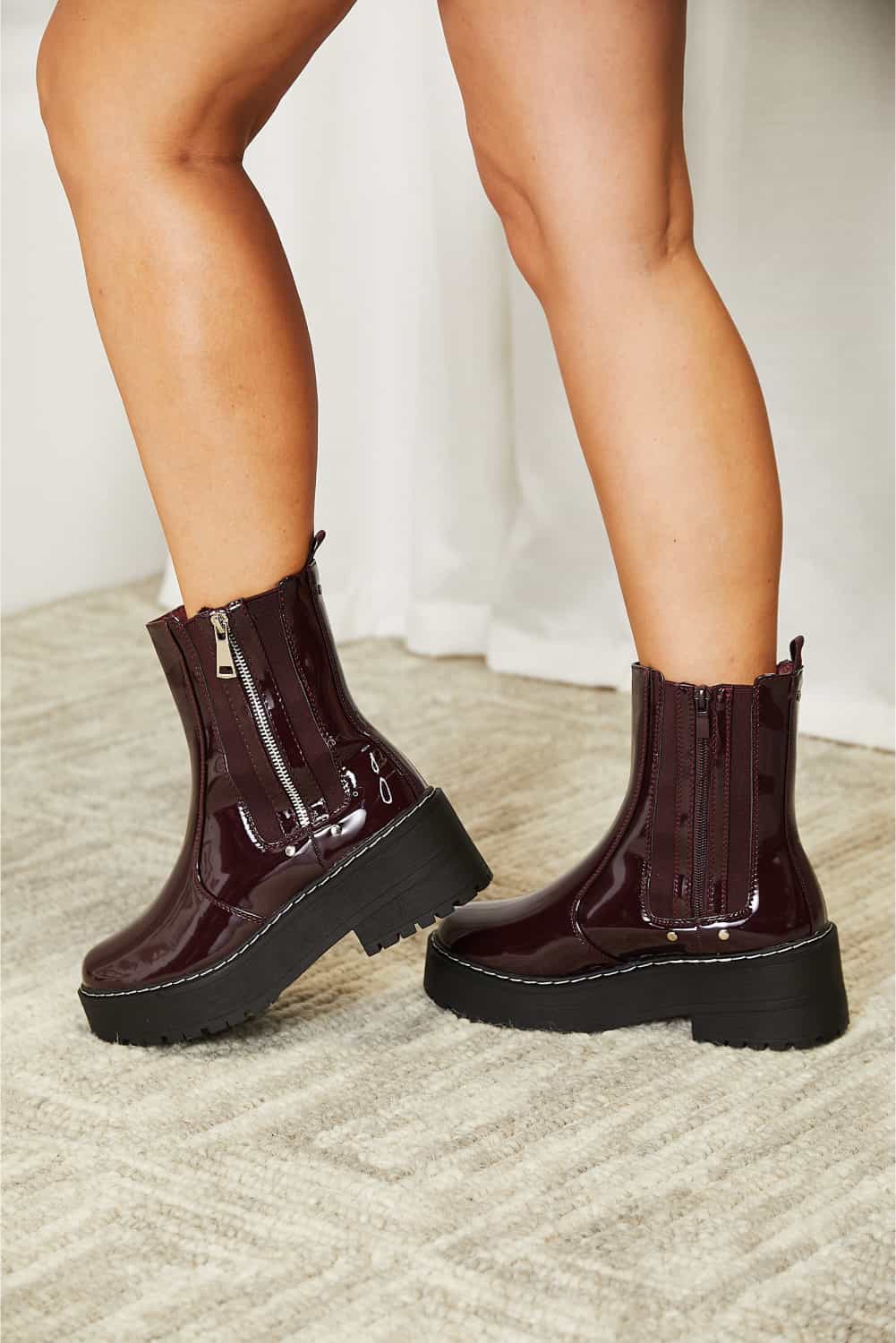 Forever Link Side Zip Platform Boots-3