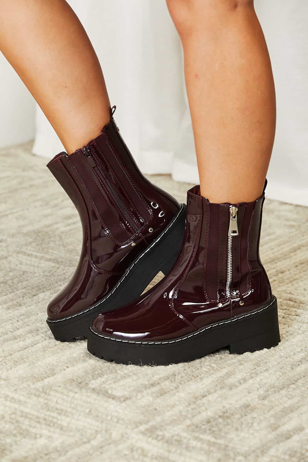 Forever Link Side Zip Platform Boots-0