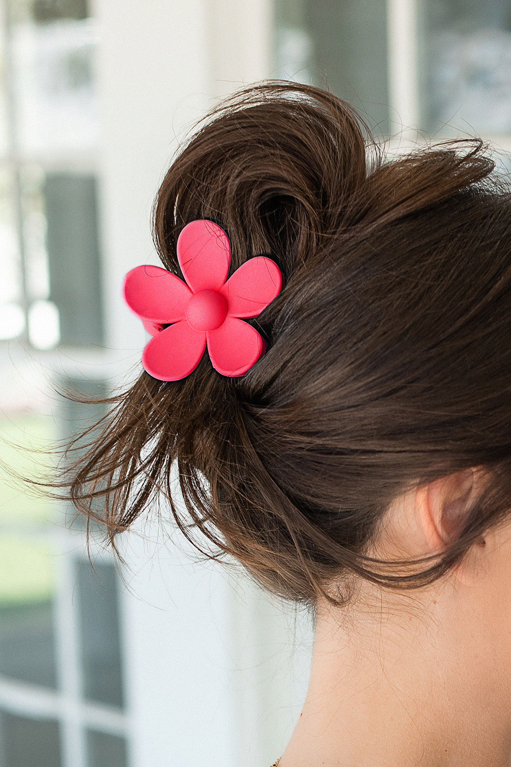 Rosy Flower Hair Claw Clip