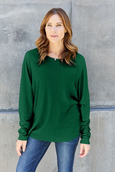 Double Take Full Size Round Neck Long Sleeve T-Shirt-2