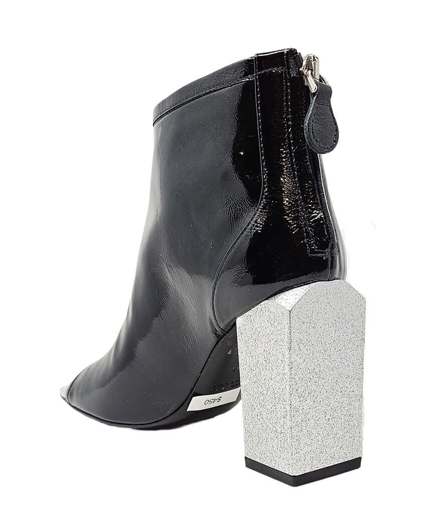 Fatima Black Silver Hi Heel Sandal