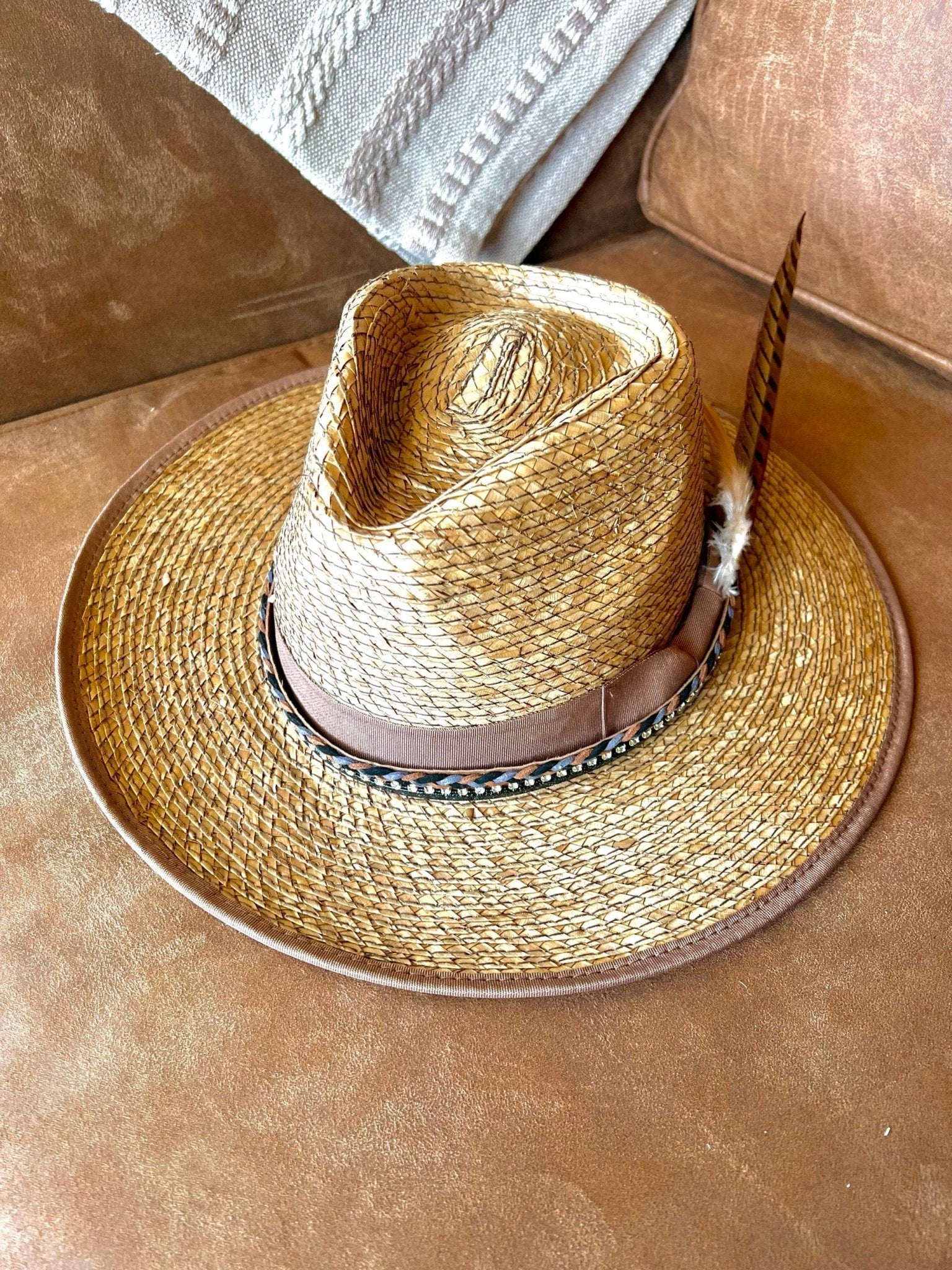 Feather Fly Luxury Straw Fedora Hat-0