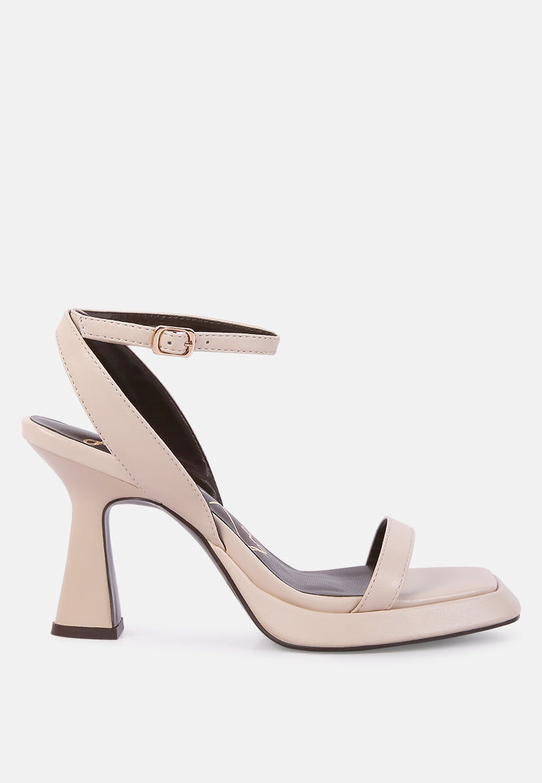 Five Star Ankle Strap Kitten Heel Sandals-5
