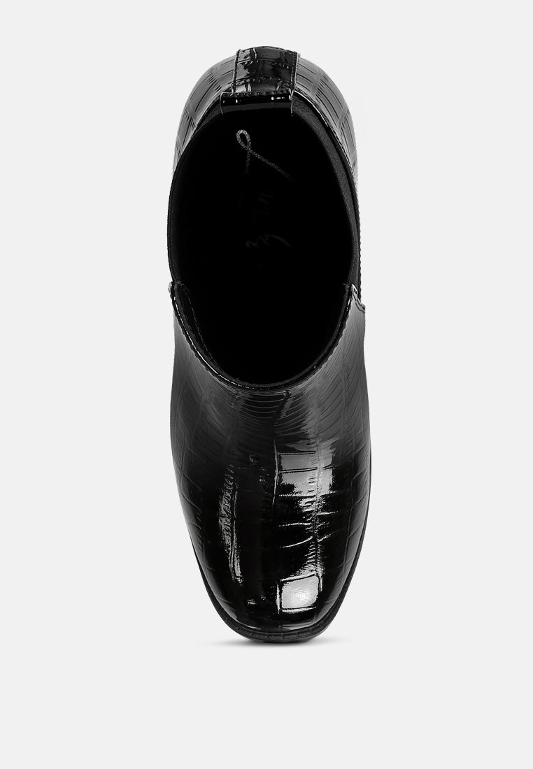 Foxy Faux Leather Croc Chelsea Boots-3