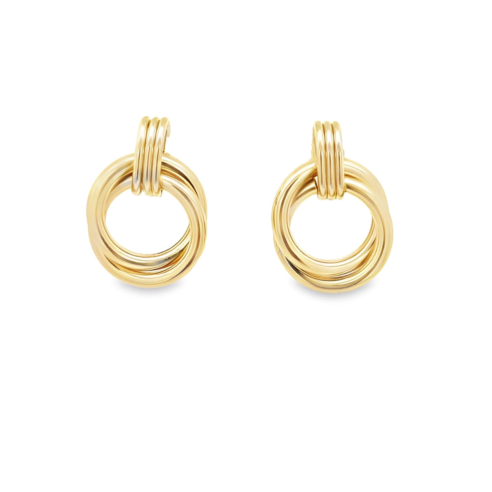 Twisted Plate Knotted Stud Earrings (k72A)-0