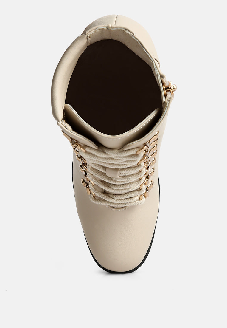 Hamiltons Lace Up Block Heel Boots-3