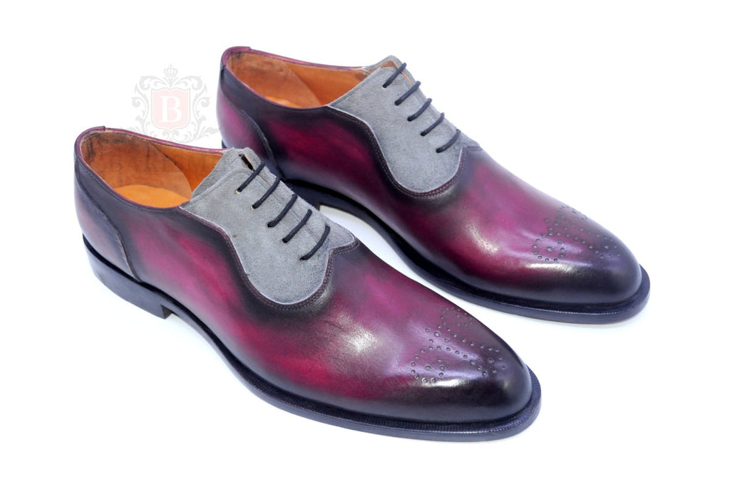 Logan II - Burgundy Saddle Oxford Shoes-2