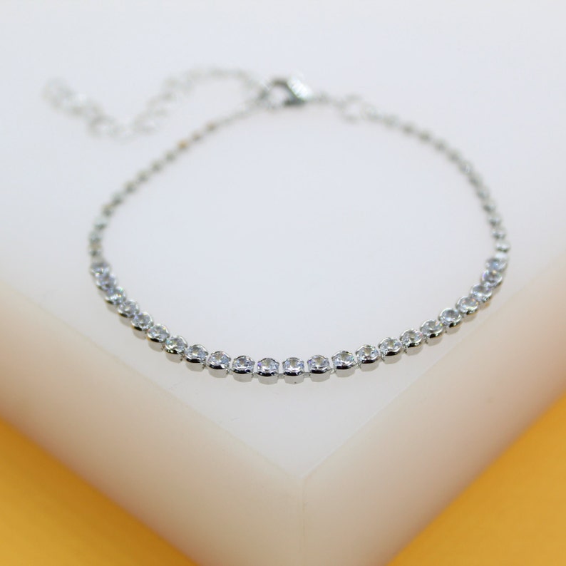 18k Gold Filled Tennis Disc Bracelet (I137A)-2