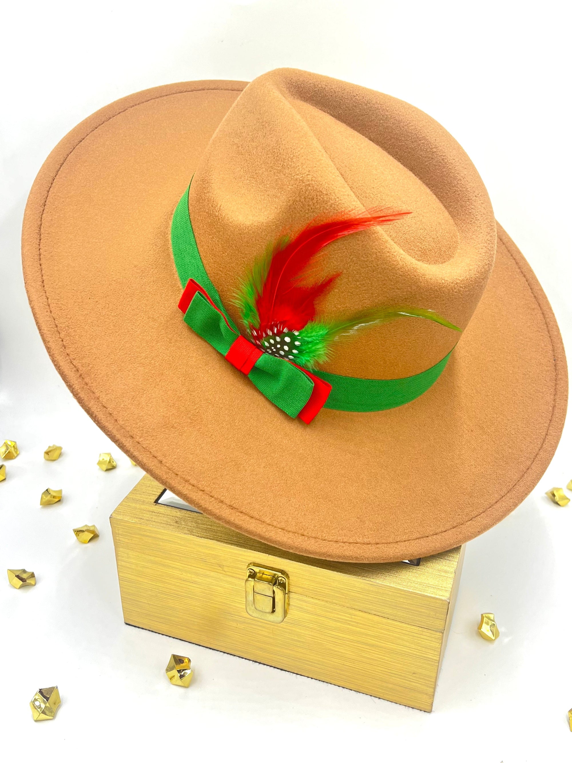 Luxury Fedora Hat-Carmel-0