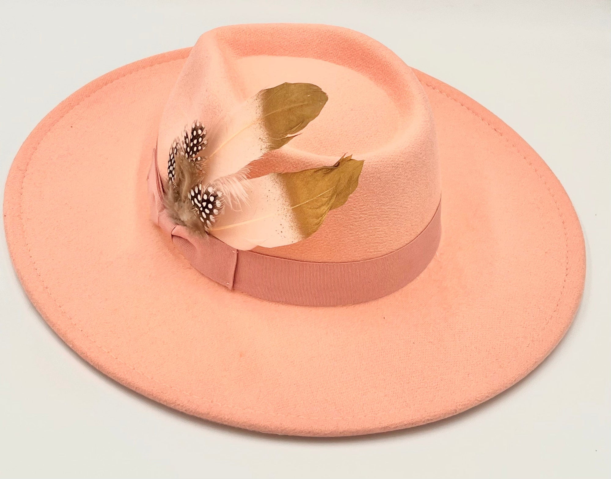 Luxury Fedora Hat -Peach-0