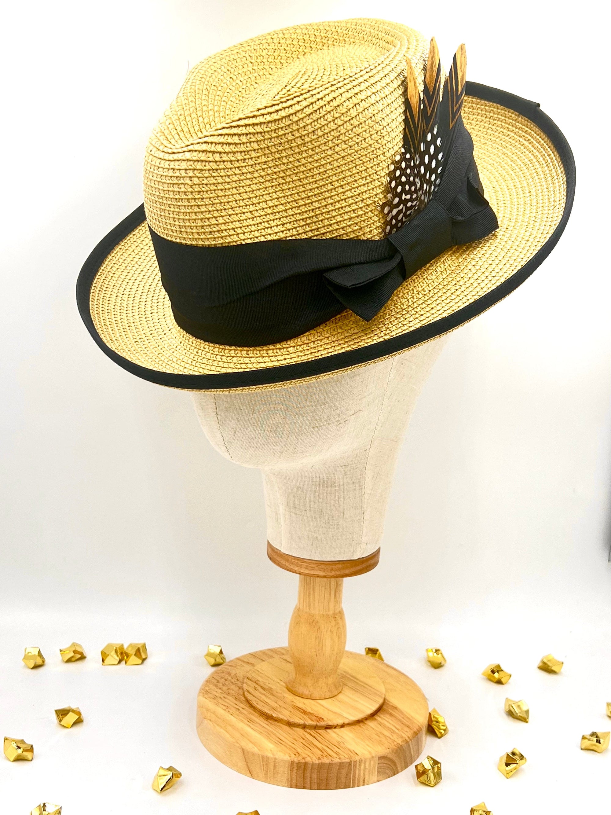 Luxury Straw Hat-black-0