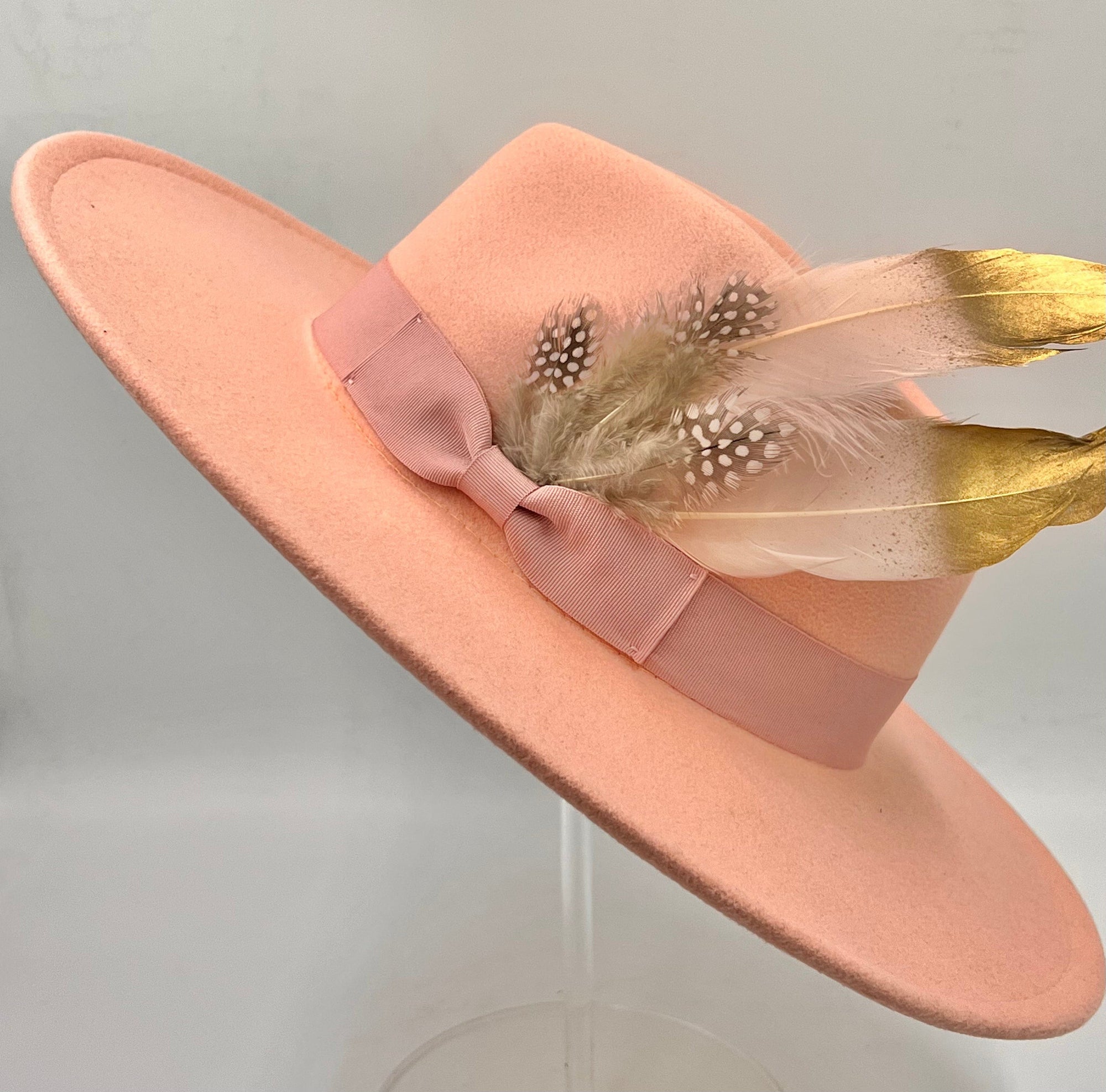Luxury Fedora Hat -Peach-1