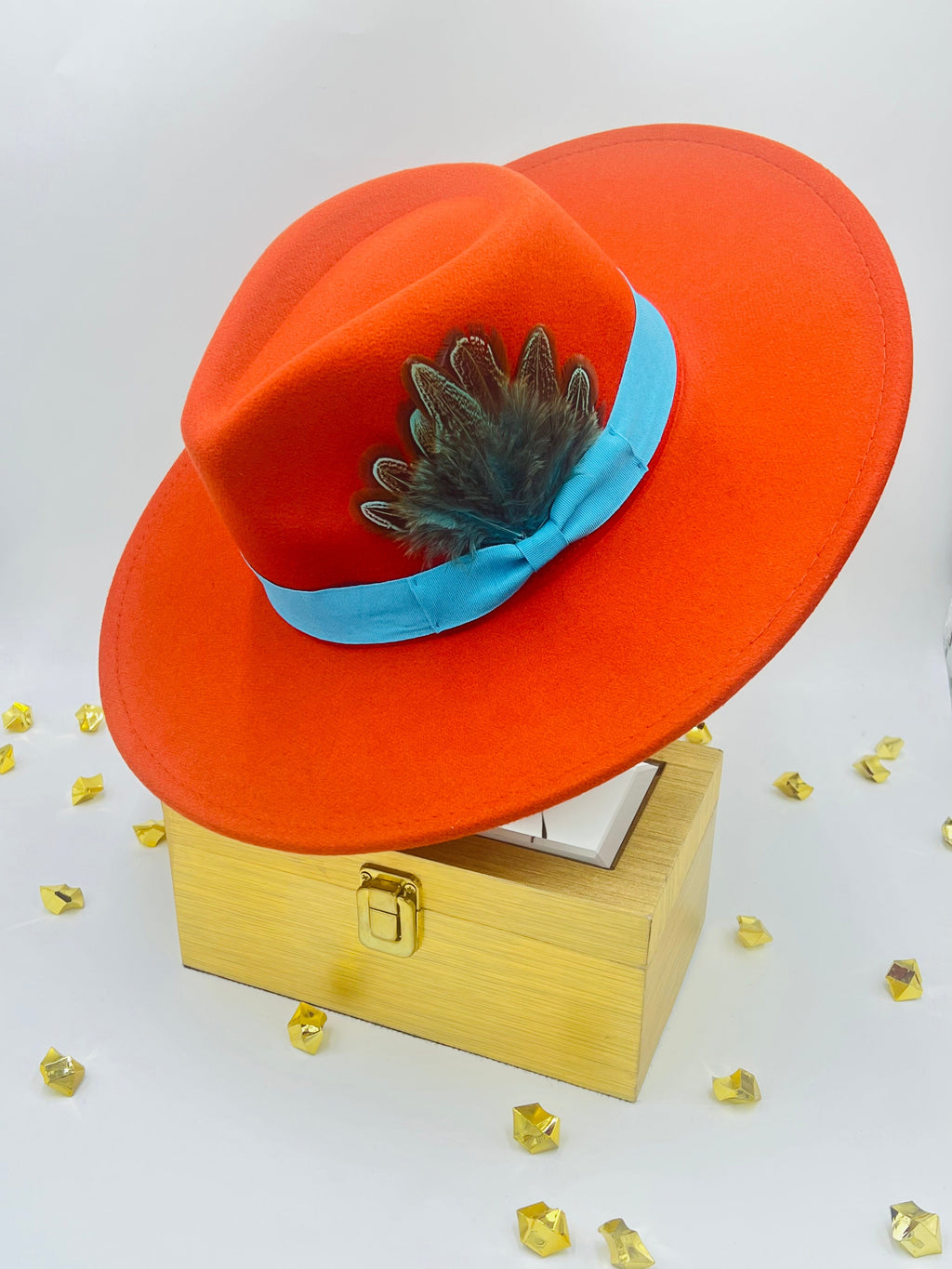 Luxury Fedora Hat -Rust-2