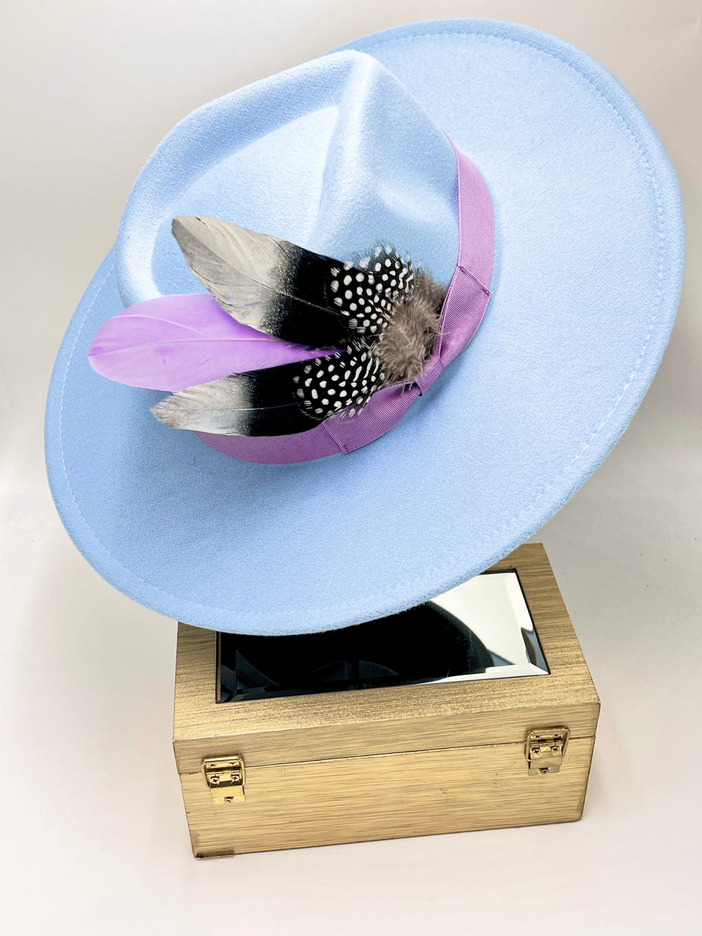 Luxury Fedora -Baby-blue-0