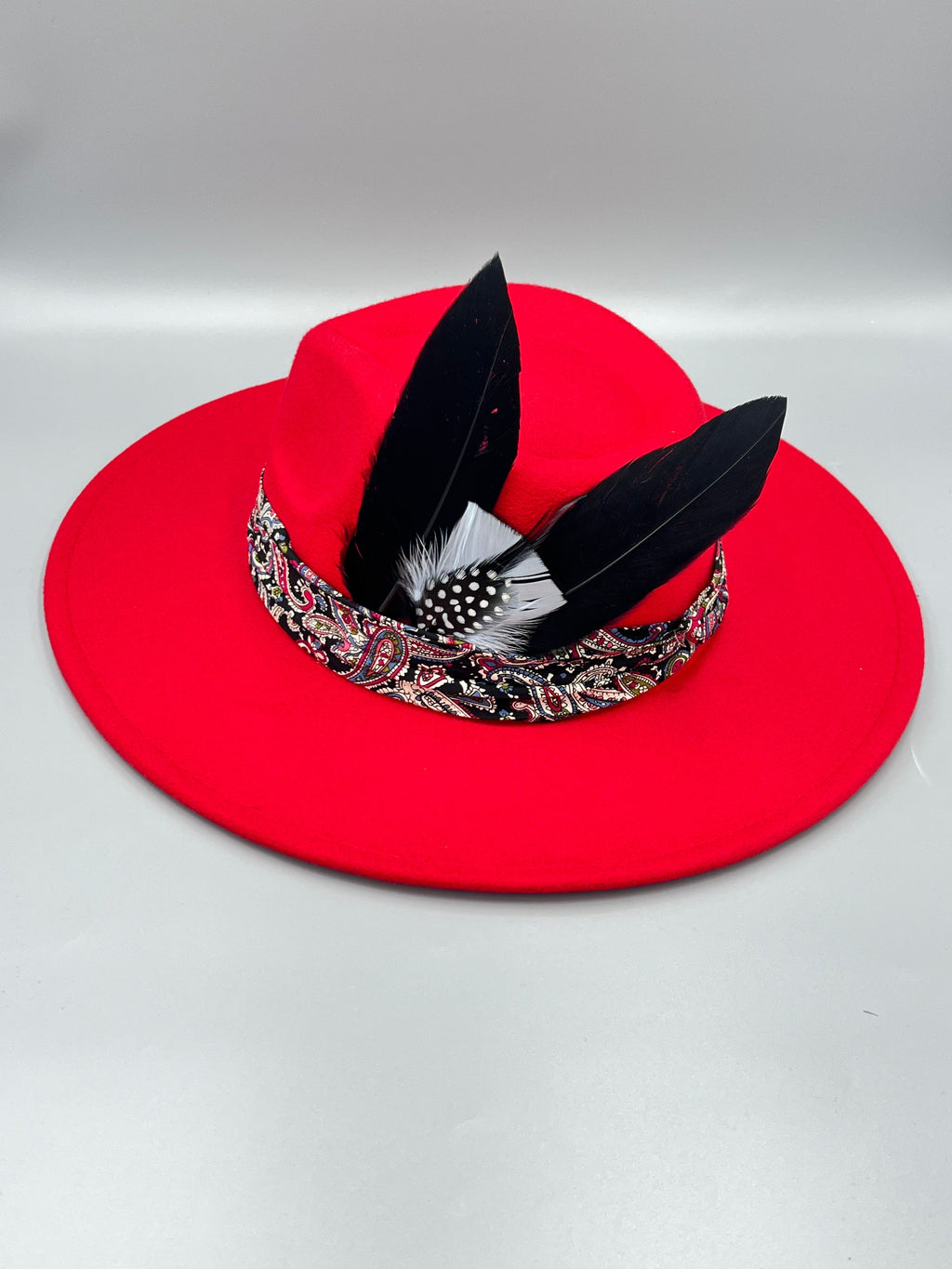 Luxury  Bow Tie Fedora Hat -Revel Red-0