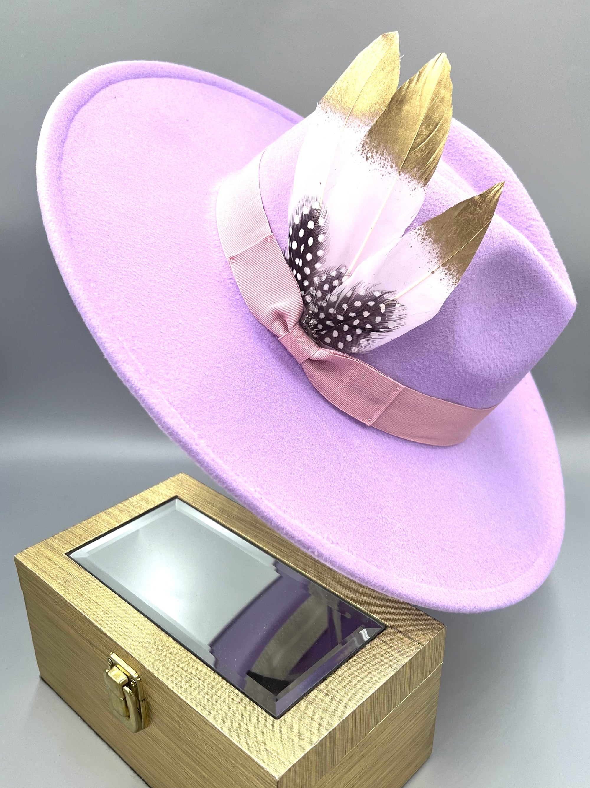 Luxury Fedora Hat-Lavender-1