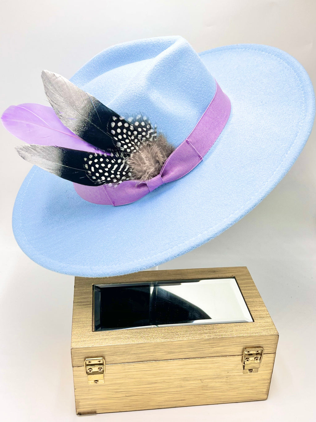 Luxury Fedora -Baby-blue-1