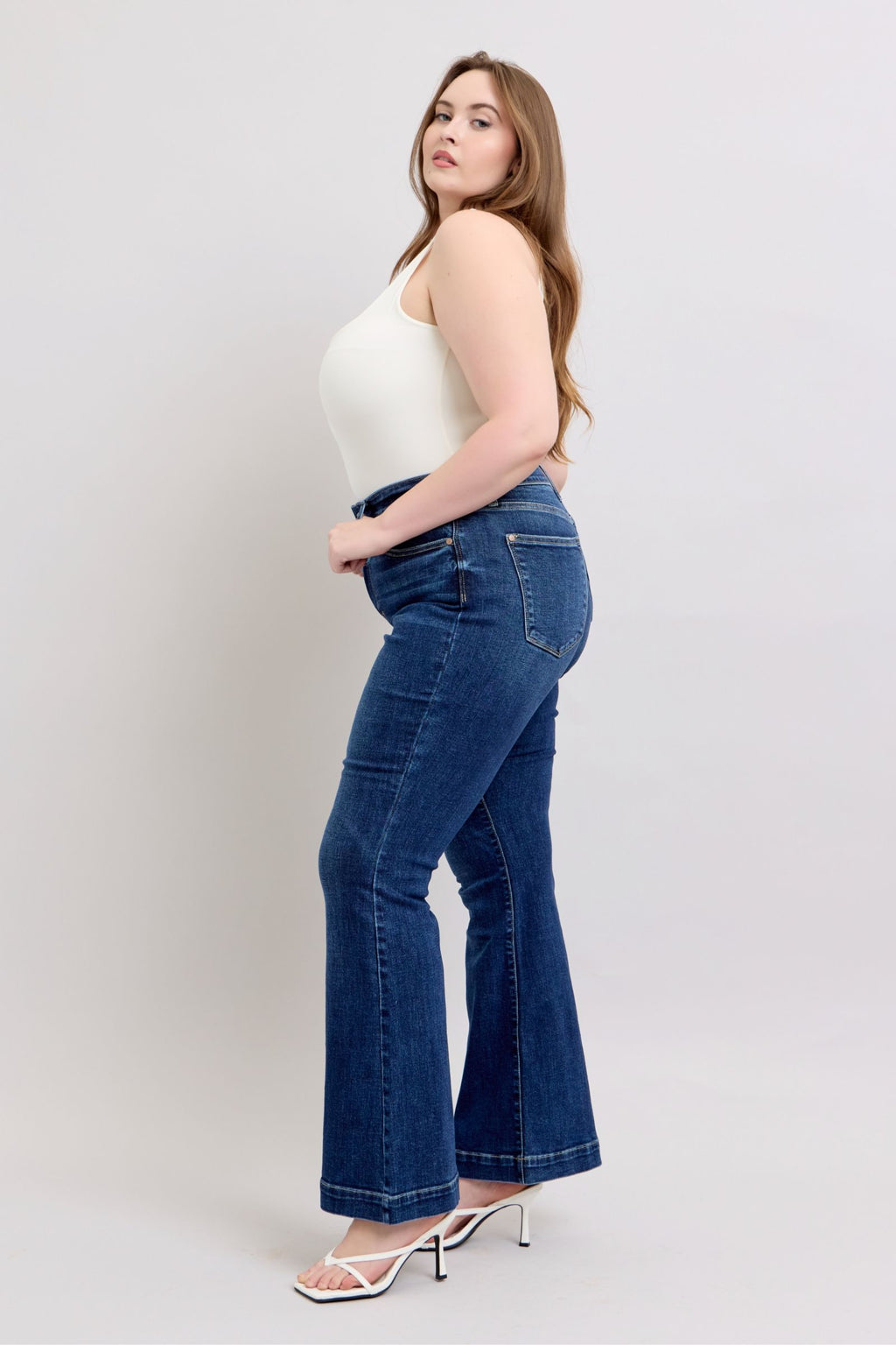 Judy Blue Full Size High Rise Flare Jeans with Pockets Plus Size-2