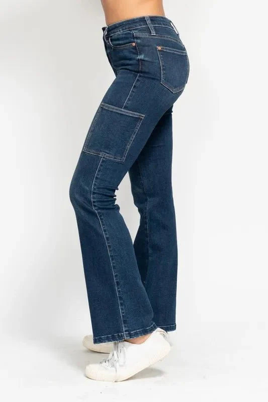 Judy Blue Full Size High Waist Cargo Bootcut Jeans Plus Size-3
