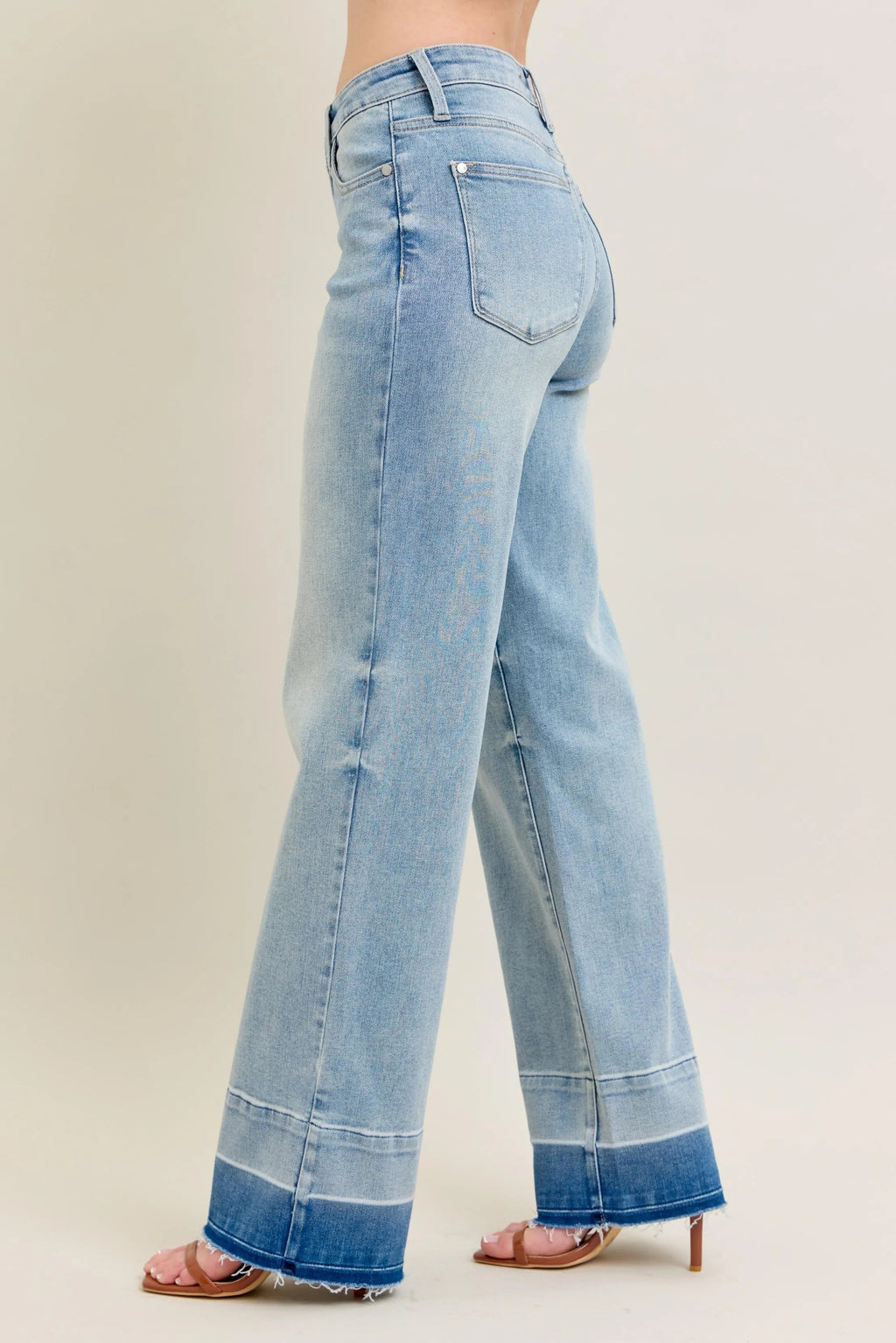Judy Blue Full Size Mr Release Hem Wide Leg Jeans Plus Size-3