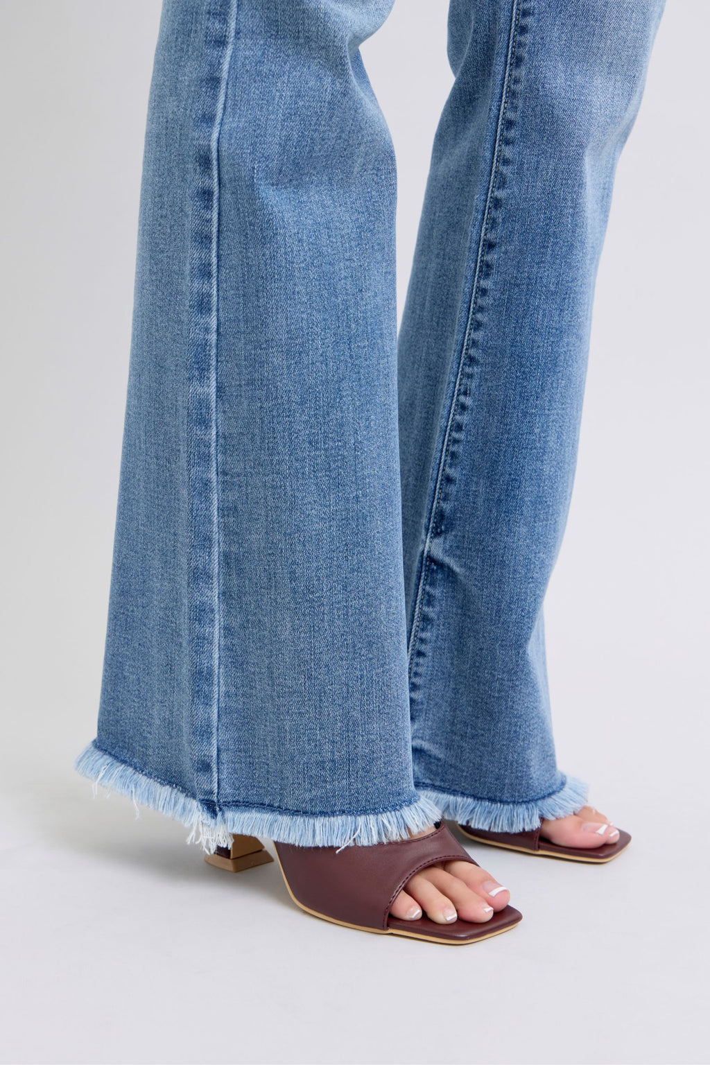 Judy Blue Full Size Raw Hem High Rise Bootcut Jeans-4
