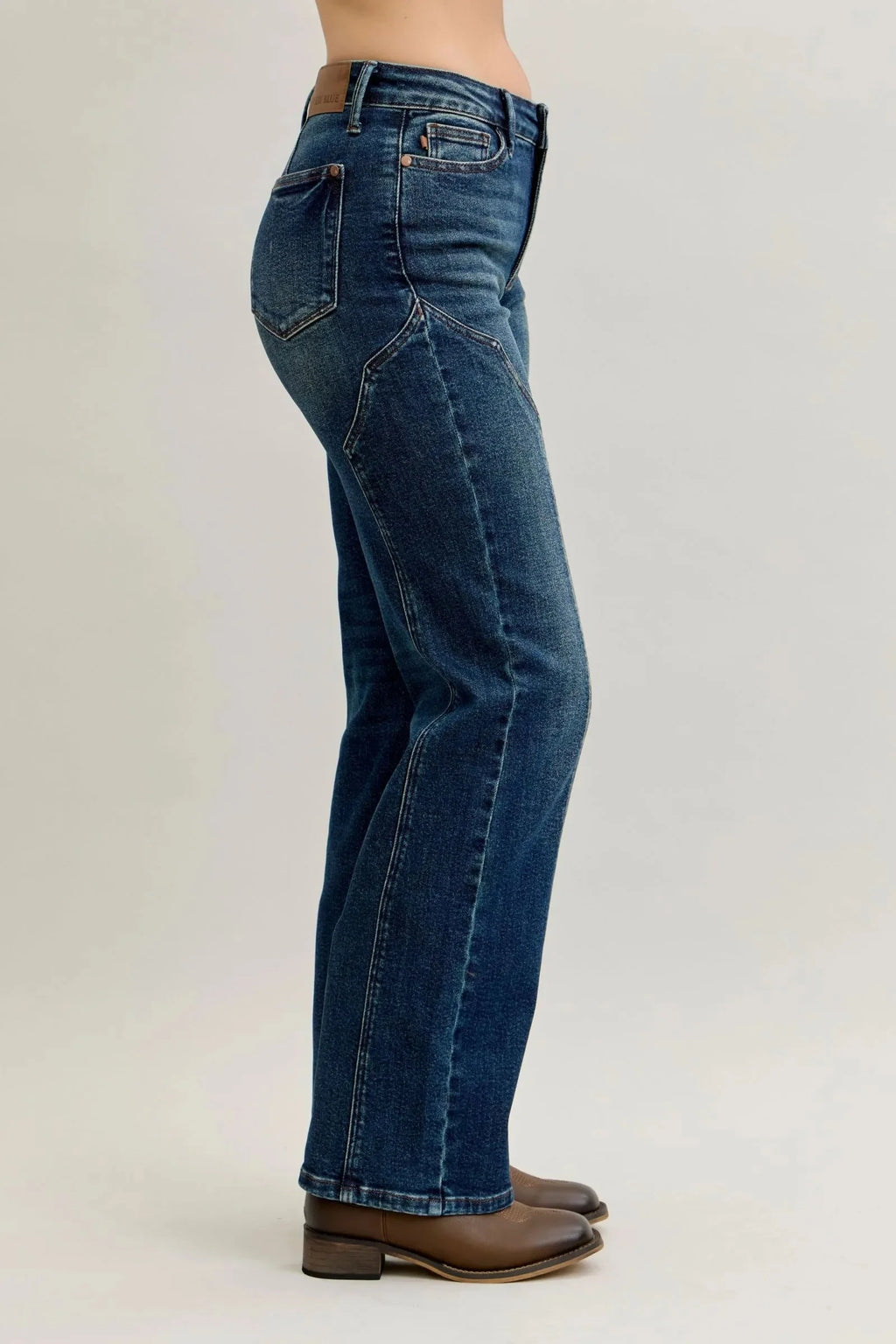 Judy Blue Full Size Seam Detail Straight Leg Jeans Plus Size-1