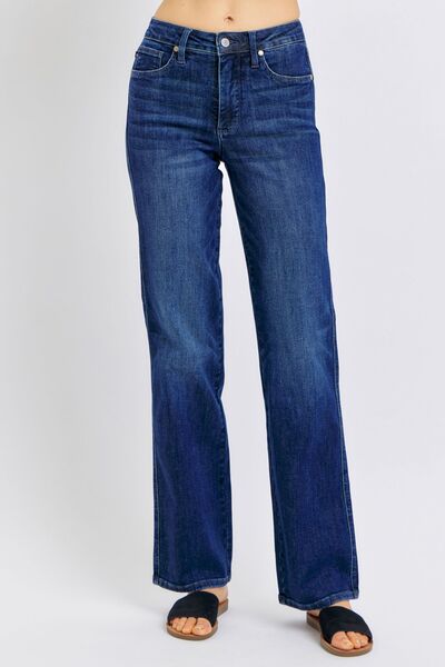 Judy Blue Full Size Tummy Control Straight Jeans Plus Size-1
