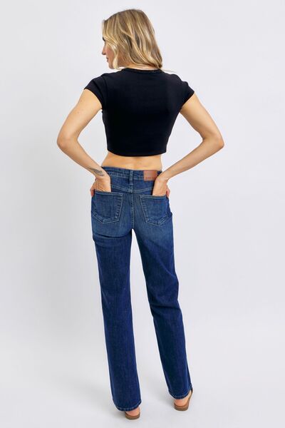 Judy Blue Full Size Tummy Control Straight Jeans Plus Size-4