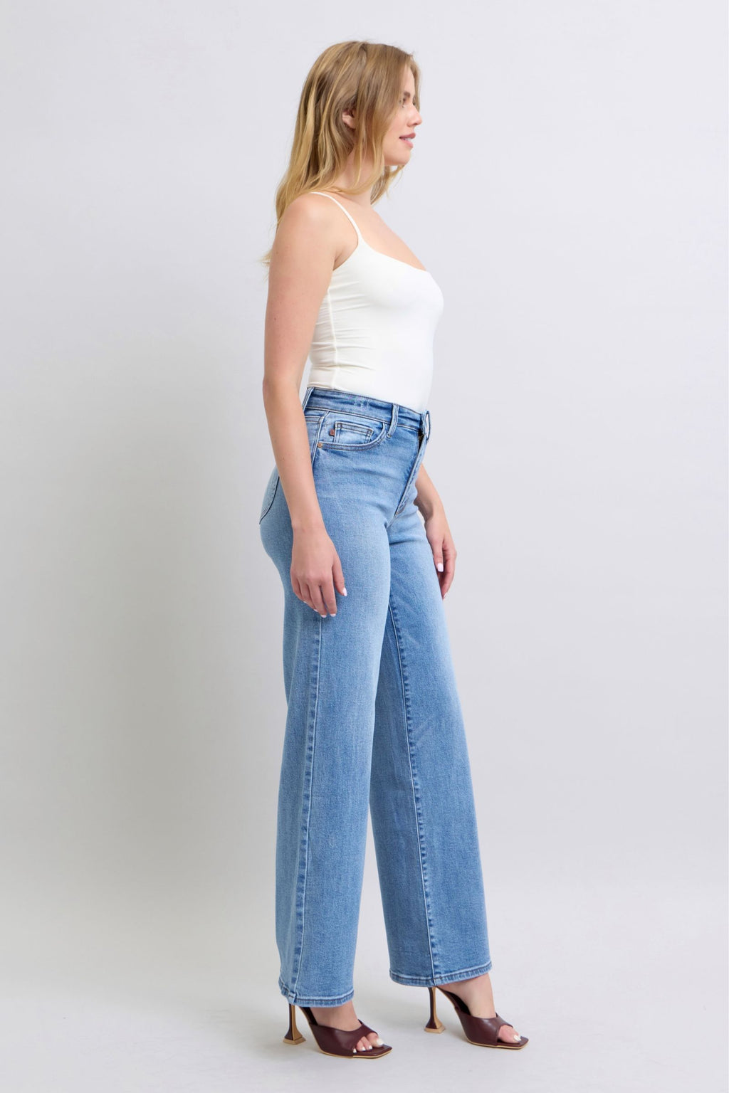 Judy Blue Full Size Wide Leg Jeans with Pockets-3