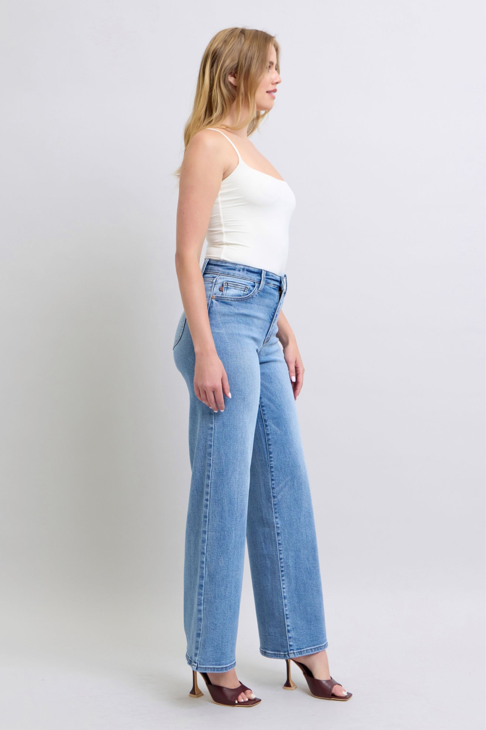 Judy Blue Full Size Wide Leg Jeans with Pockets-3