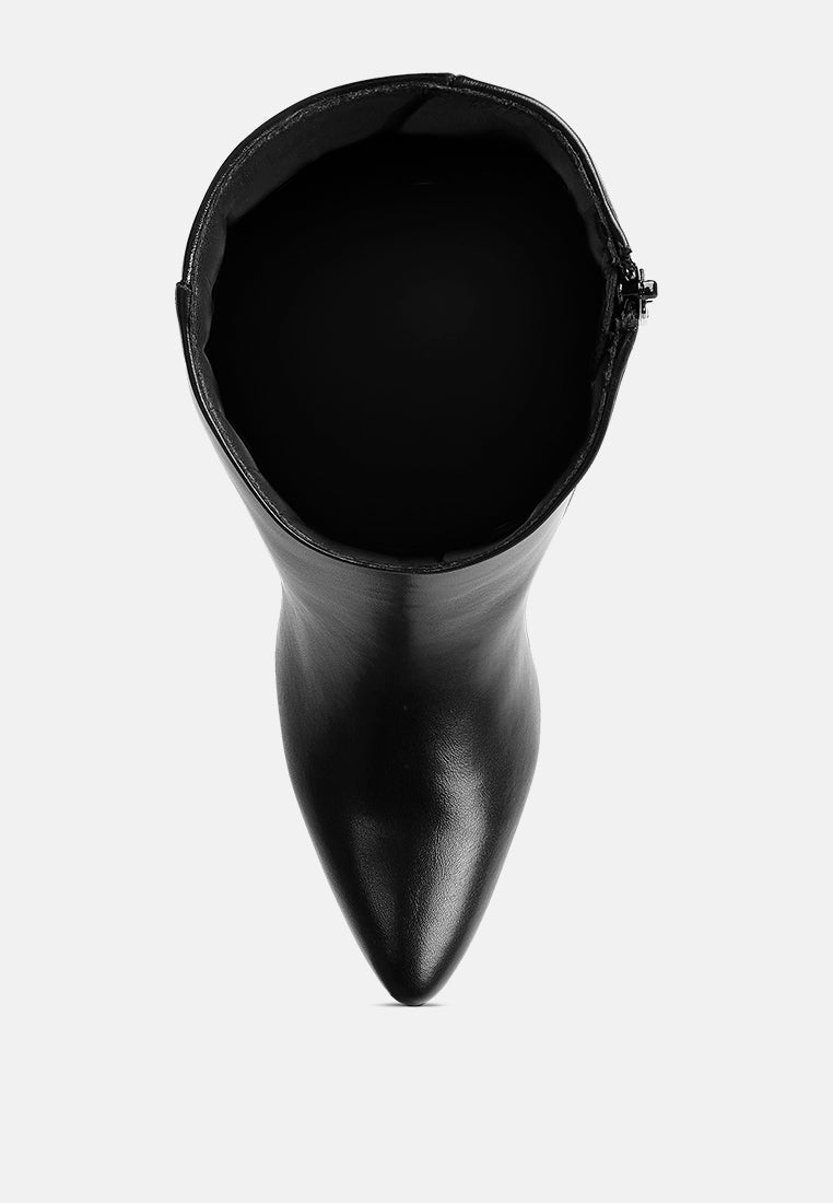 Kaira Metallic Accent Heel High Ankle Boots-4