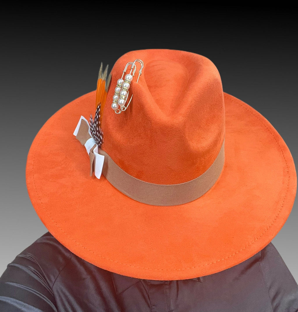 Luxury Fedora Hat-Orangegold-2