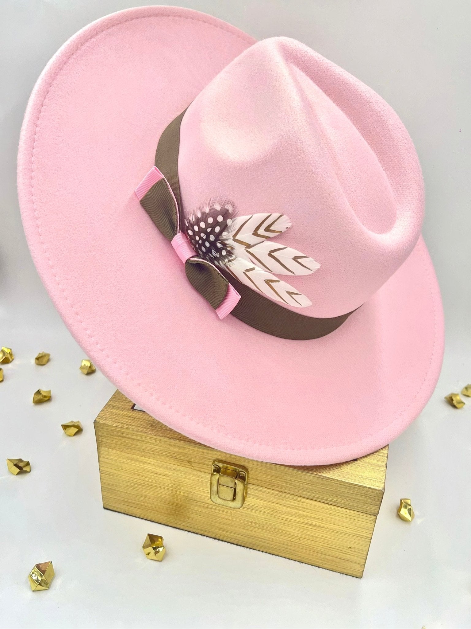 Luxury Fedora Hat-Pink-0