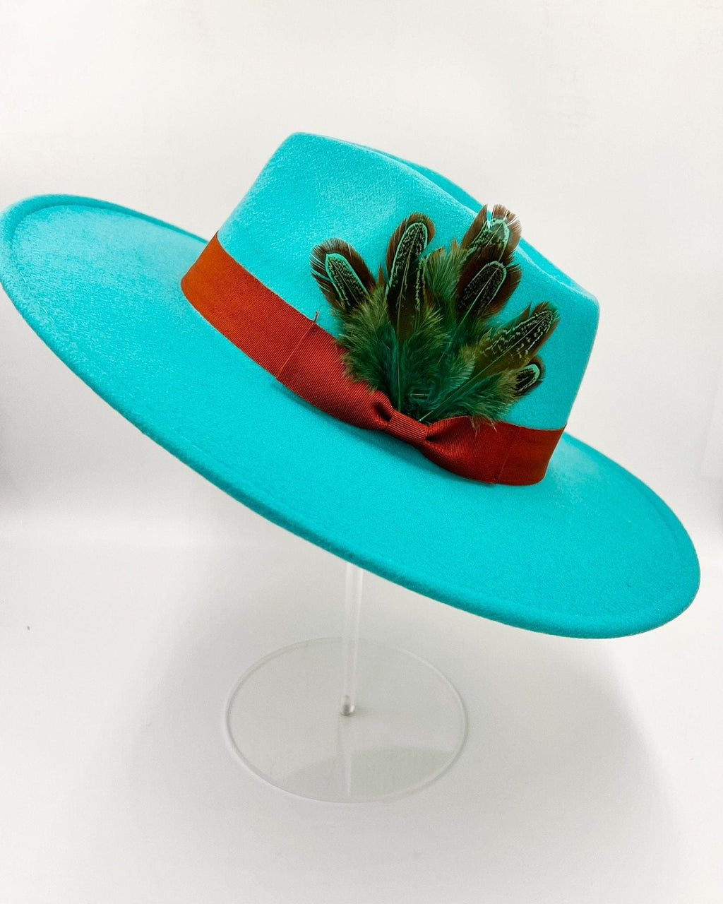 Luxury Fedora Hat -Turquoise-1