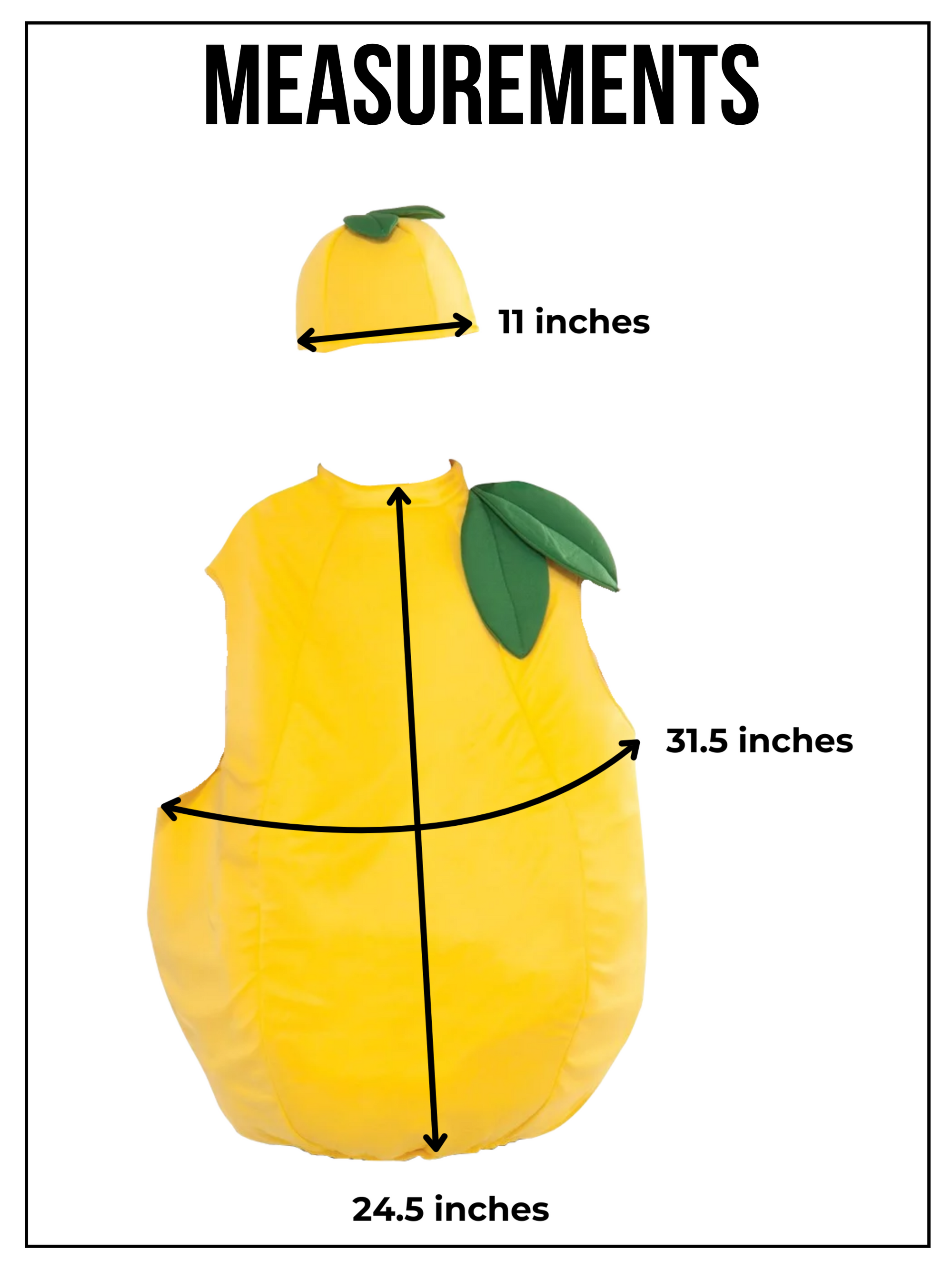 Kids Unisex Zesty Lemon Costume