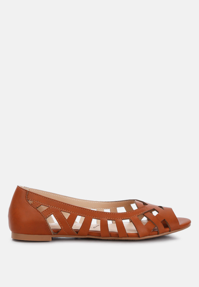 Moira Woven Peep Toe Flats-5