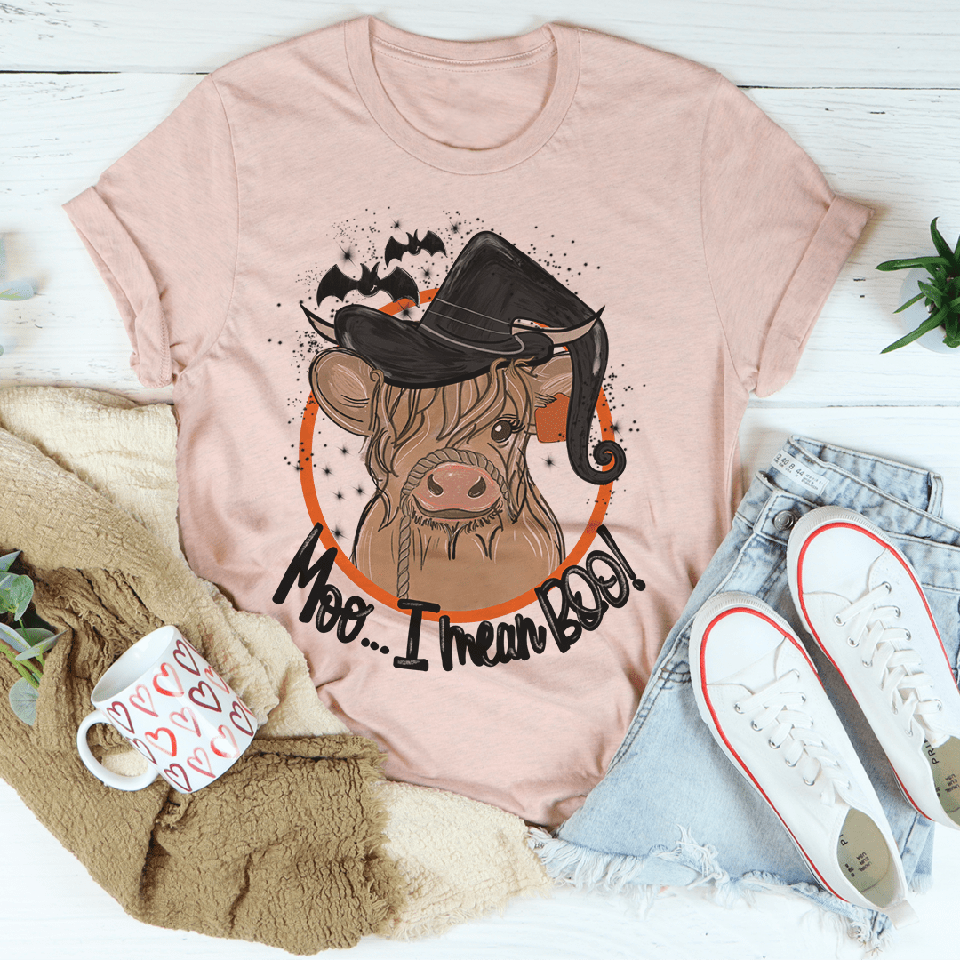 Moo I Mean Boo Cow T-Shirt-3
