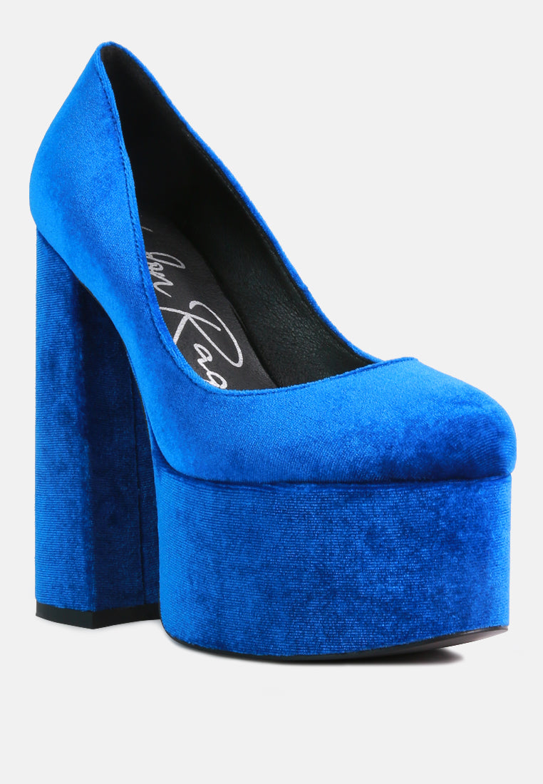 Old Novelty Platform Heel Velvet Pumps-1
